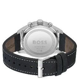 Black Leather Dress Watch