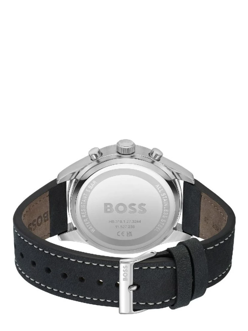 Black Leather Dress Watch