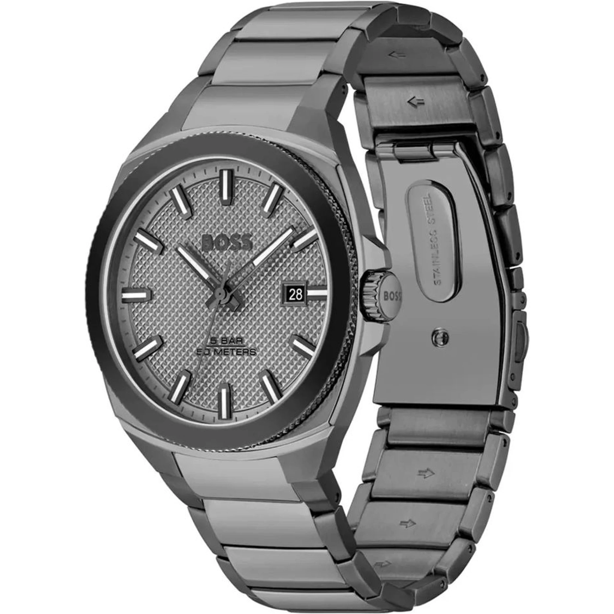 Gray Stainless Steel Dress Watch