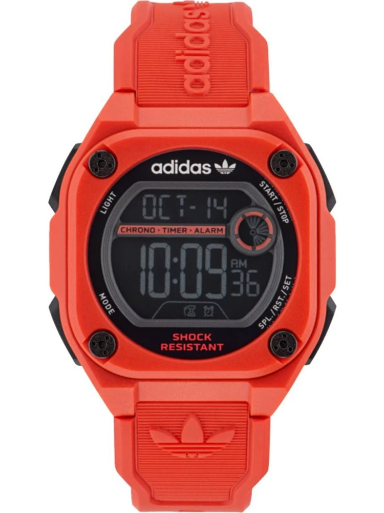 Red Rubber Digital Watch