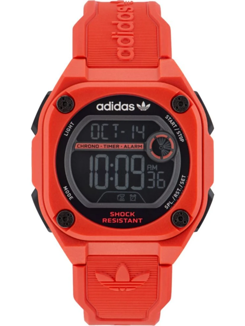 Red Rubber Digital Watch