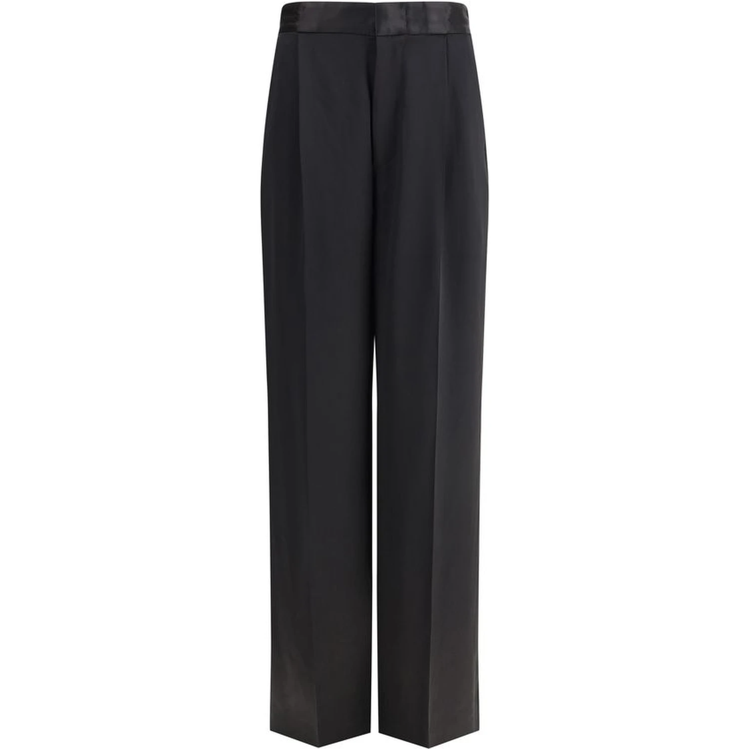 Black Silk Casual Pants