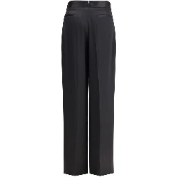 Black Silk Casual Pants