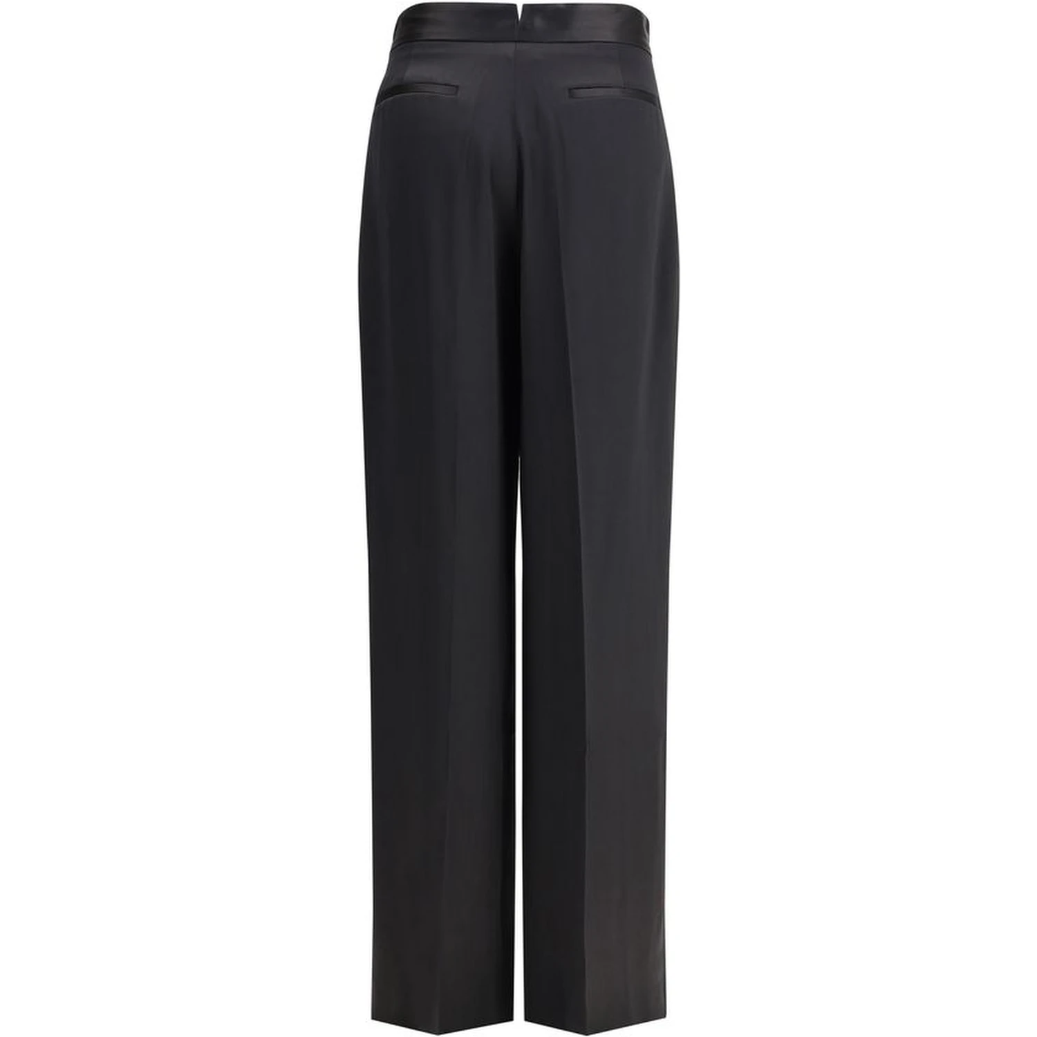 Black Silk Casual Pants
