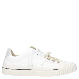 White Leather Low Top Sneakers