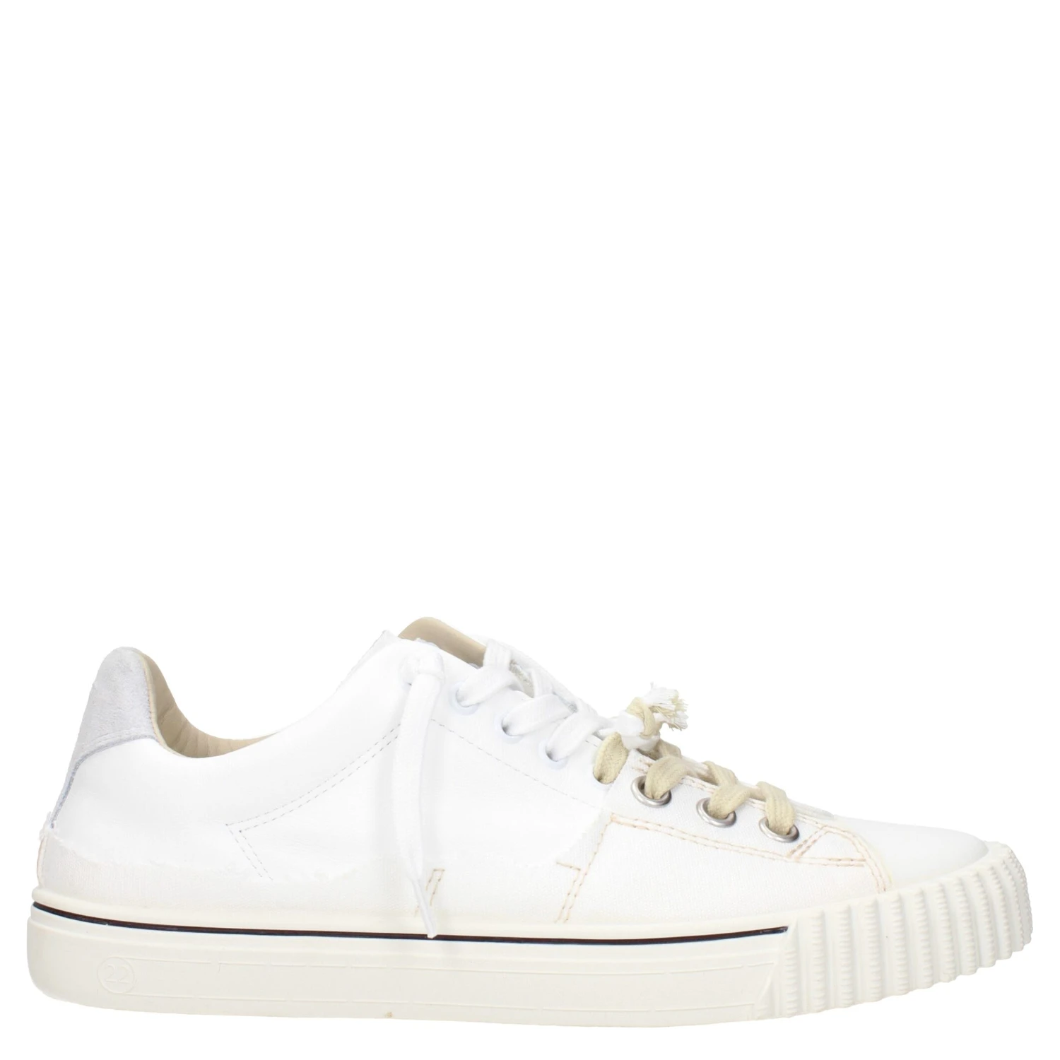White Leather Low Top Sneakers