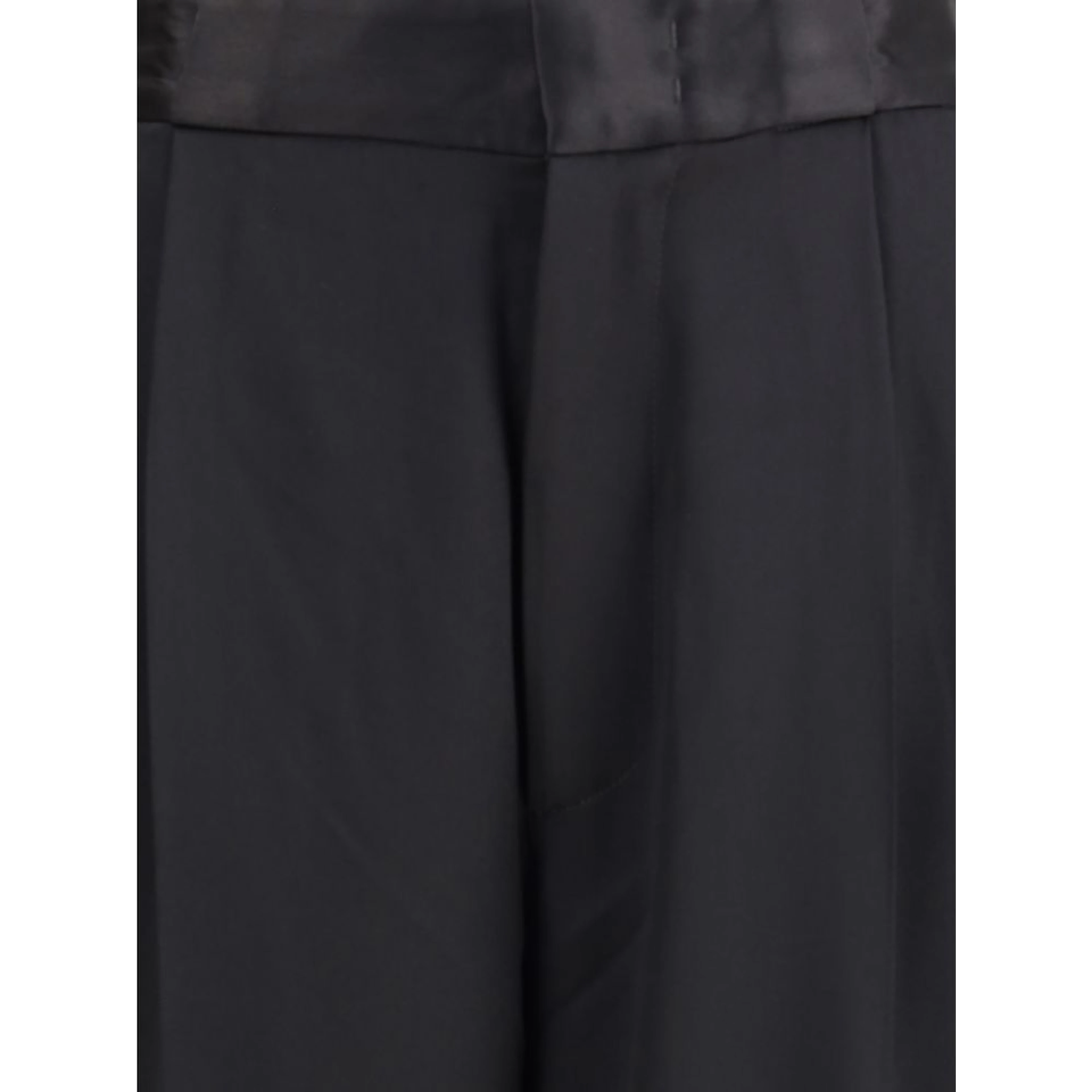 Black Silk Casual Pants