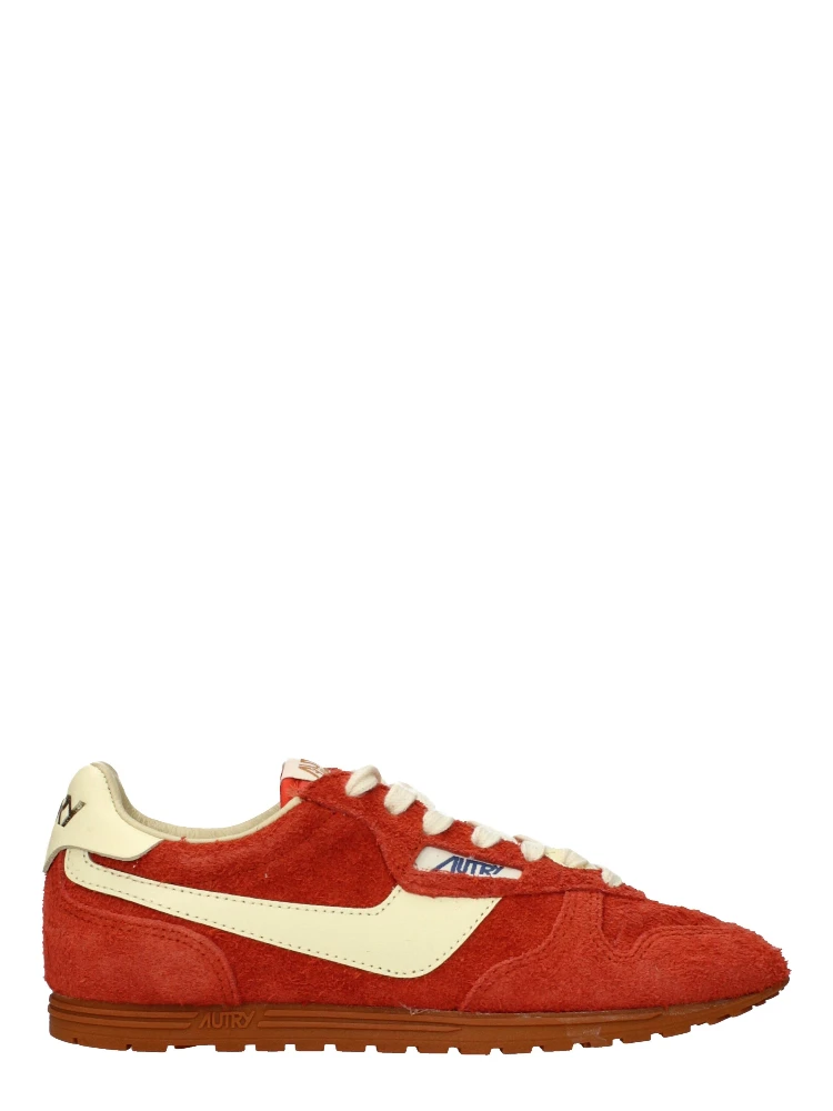 Orange Leather Sneakers