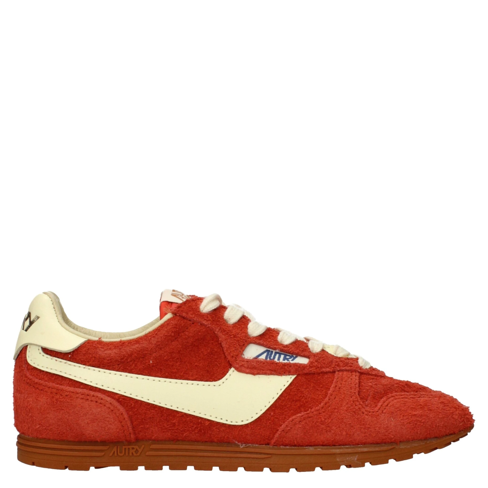 Orange Leather Sneakers