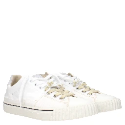 White Leather Low Top Sneakers
