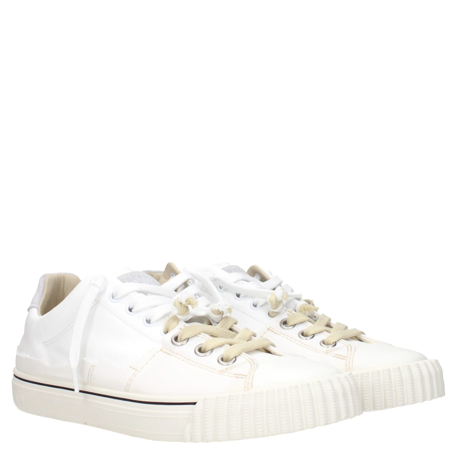 White Leather Low Top Sneakers