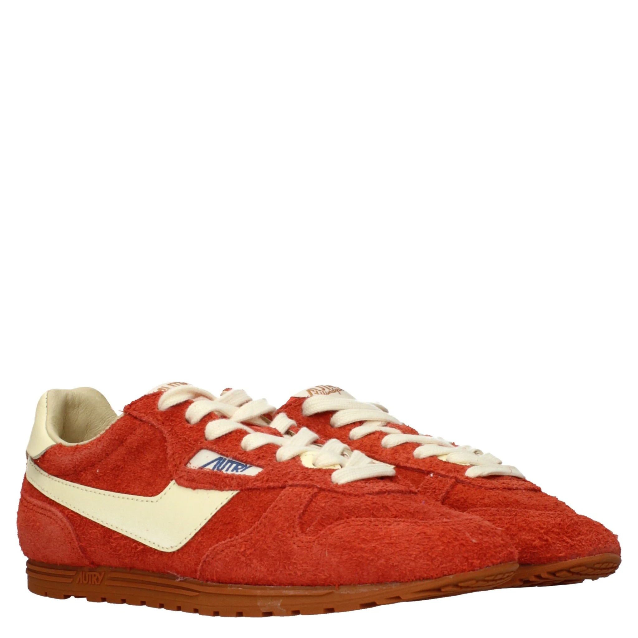 Orange Leather Sneakers