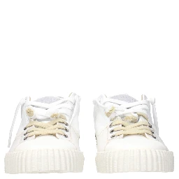 White Leather Low Top Sneakers