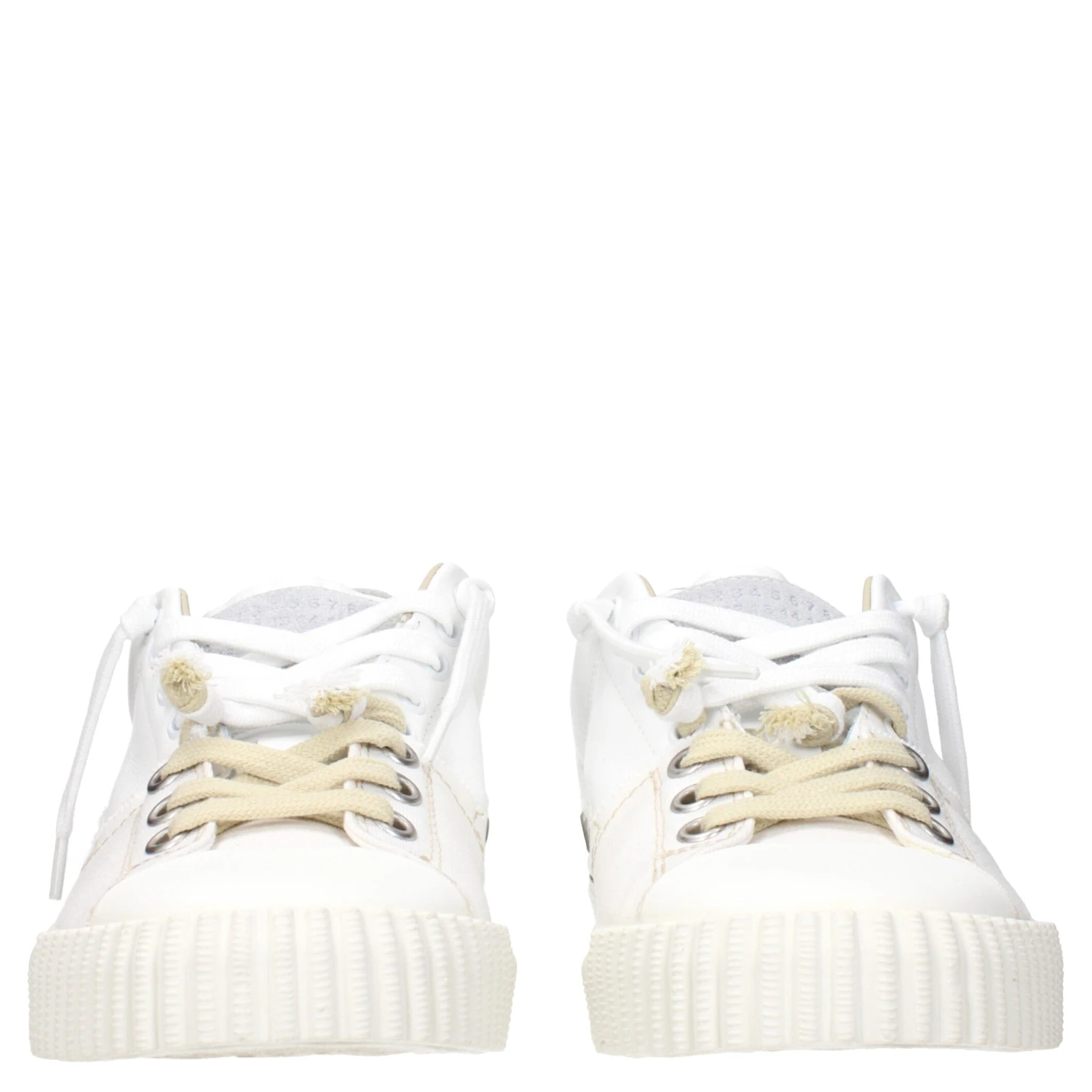 White Leather Low Top Sneakers