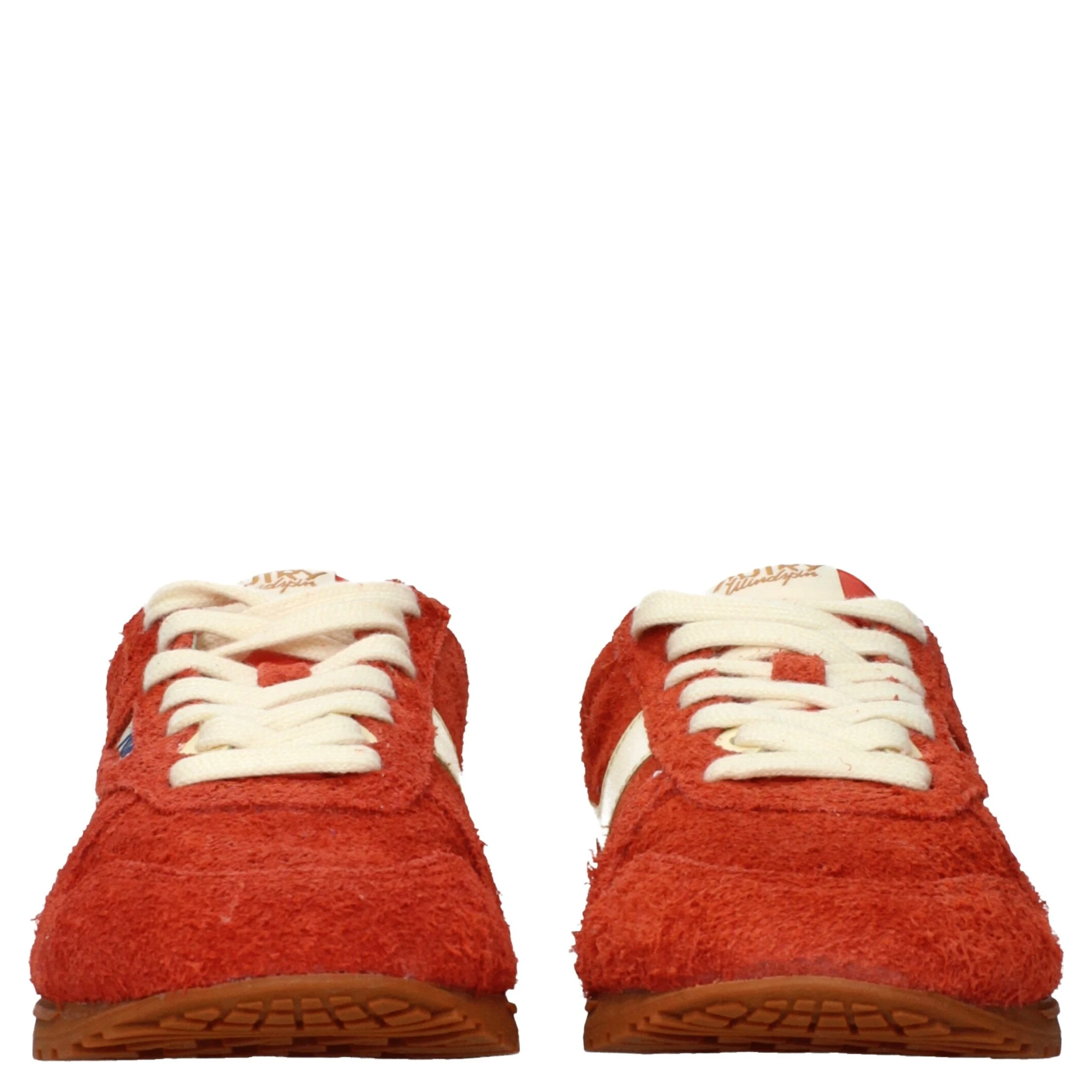 Orange Leather Sneakers