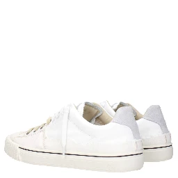 White Leather Low Top Sneakers