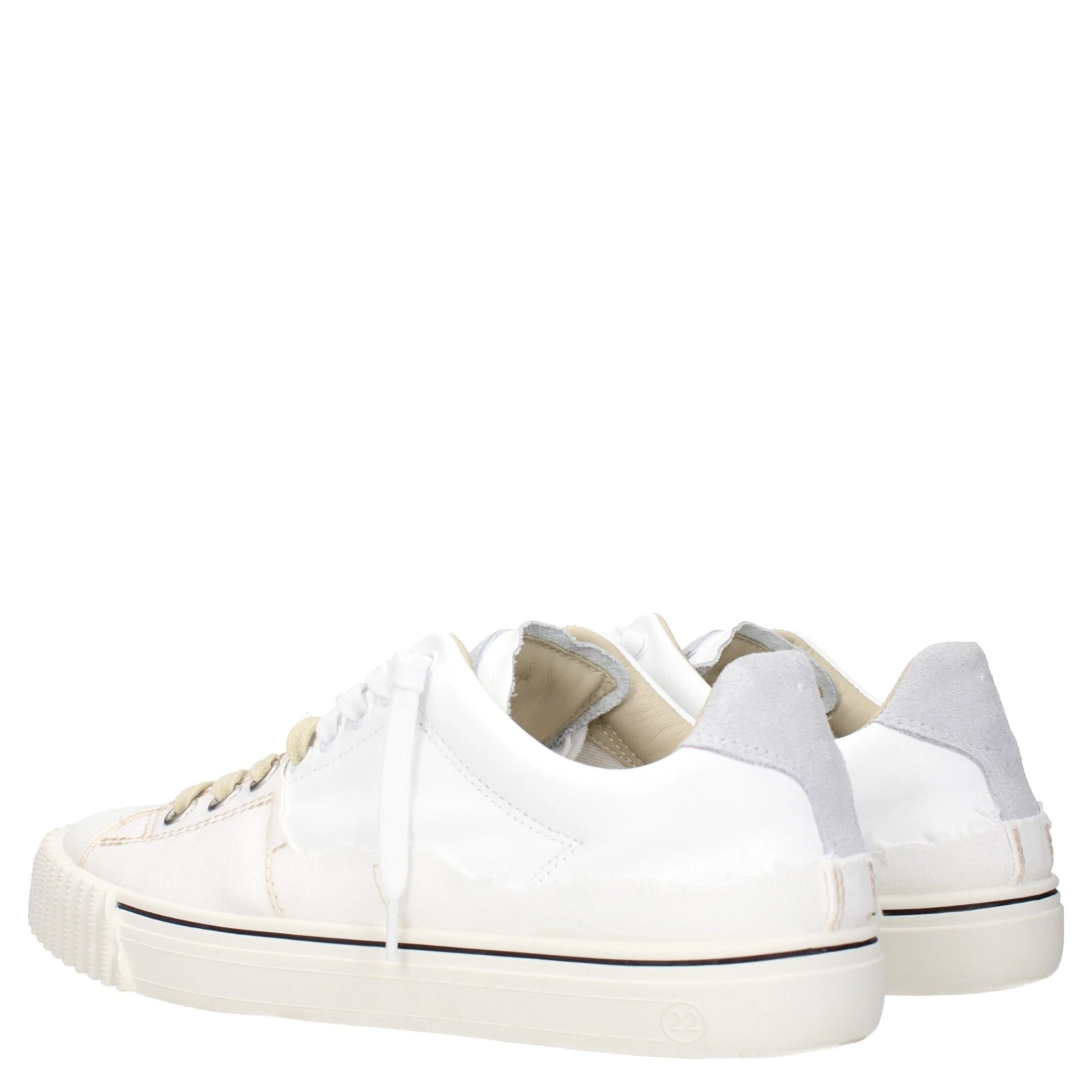 White Leather Low Top Sneakers