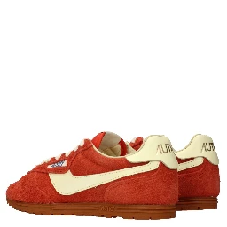 Orange Leather Sneakers