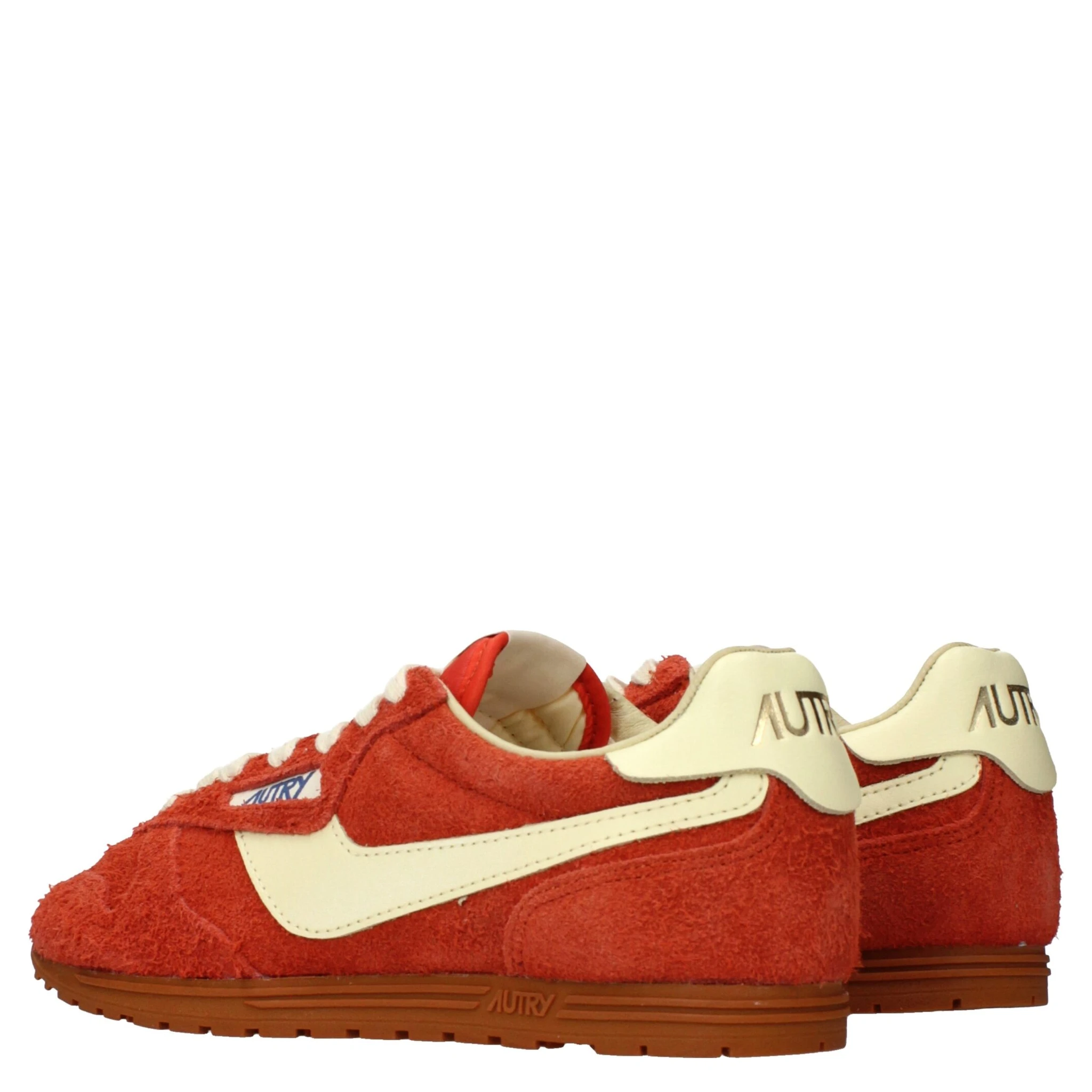 Orange Leather Sneakers