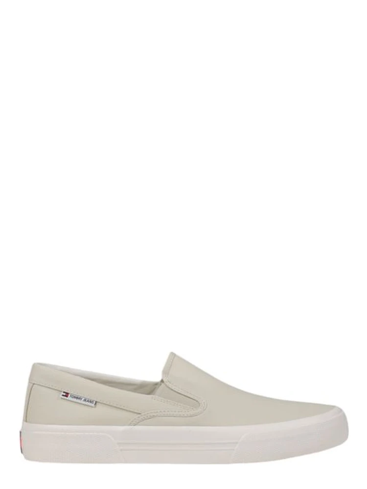 Beige Recycled Cotton Slip-On Loafers