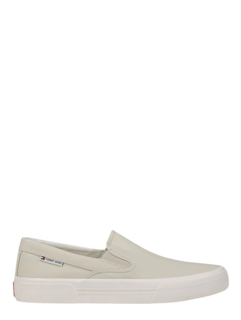 Beige Recycled Cotton Slip-On Loafers