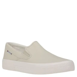 Beige Recycled Cotton Slip-On Loafers