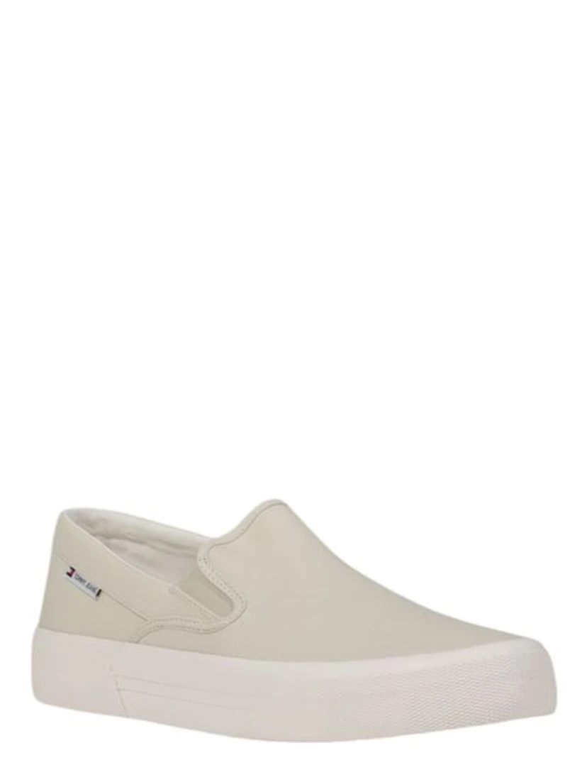 Beige Recycled Cotton Slip-On Loafers
