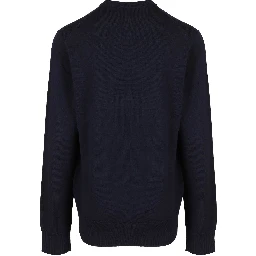 Navy blue cotton crewneck jumper