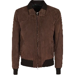 جاكيت بومبر من جلد الغزال بسحاب