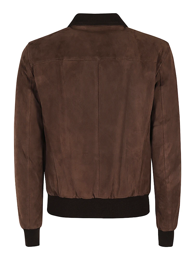 Suede zip-up bomber jacket alternative
