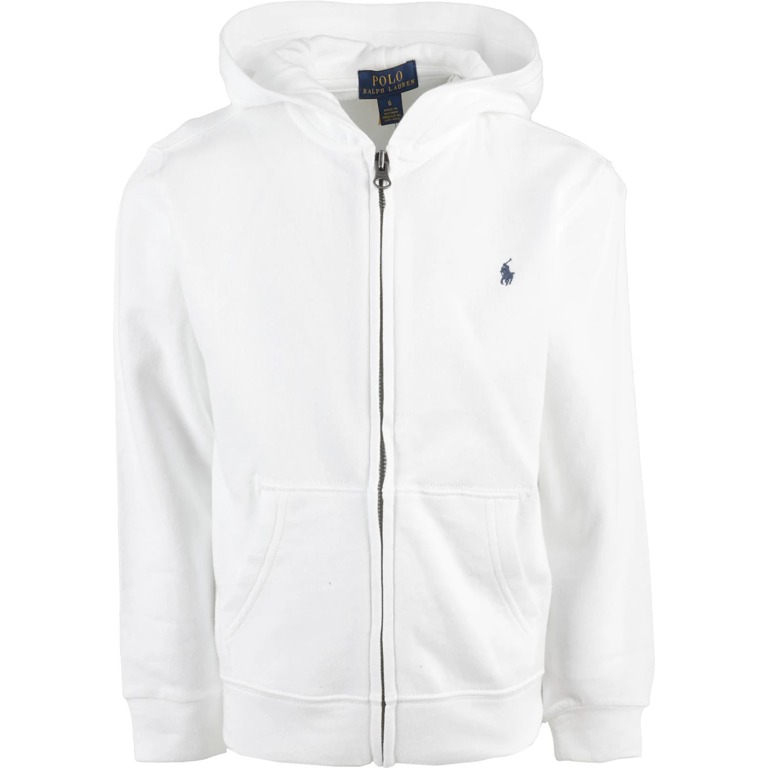 White cotton-blend full-zip hoodie