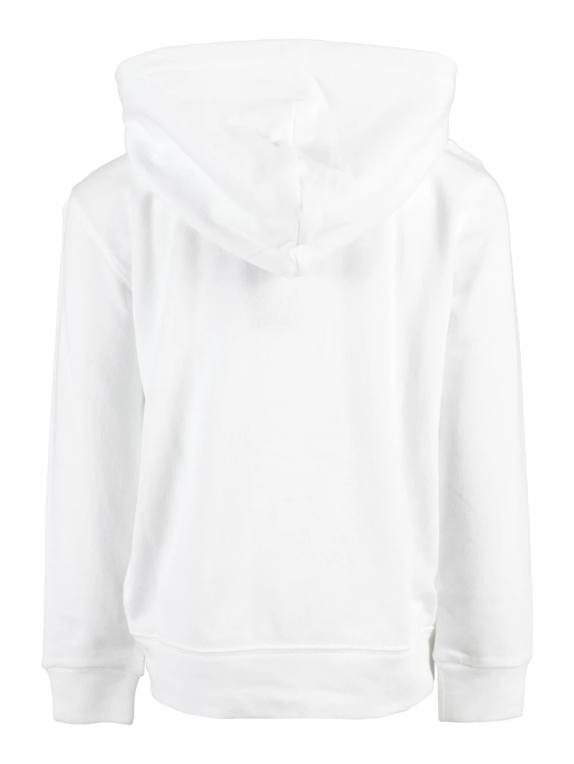 White cotton-blend full-zip hoodie