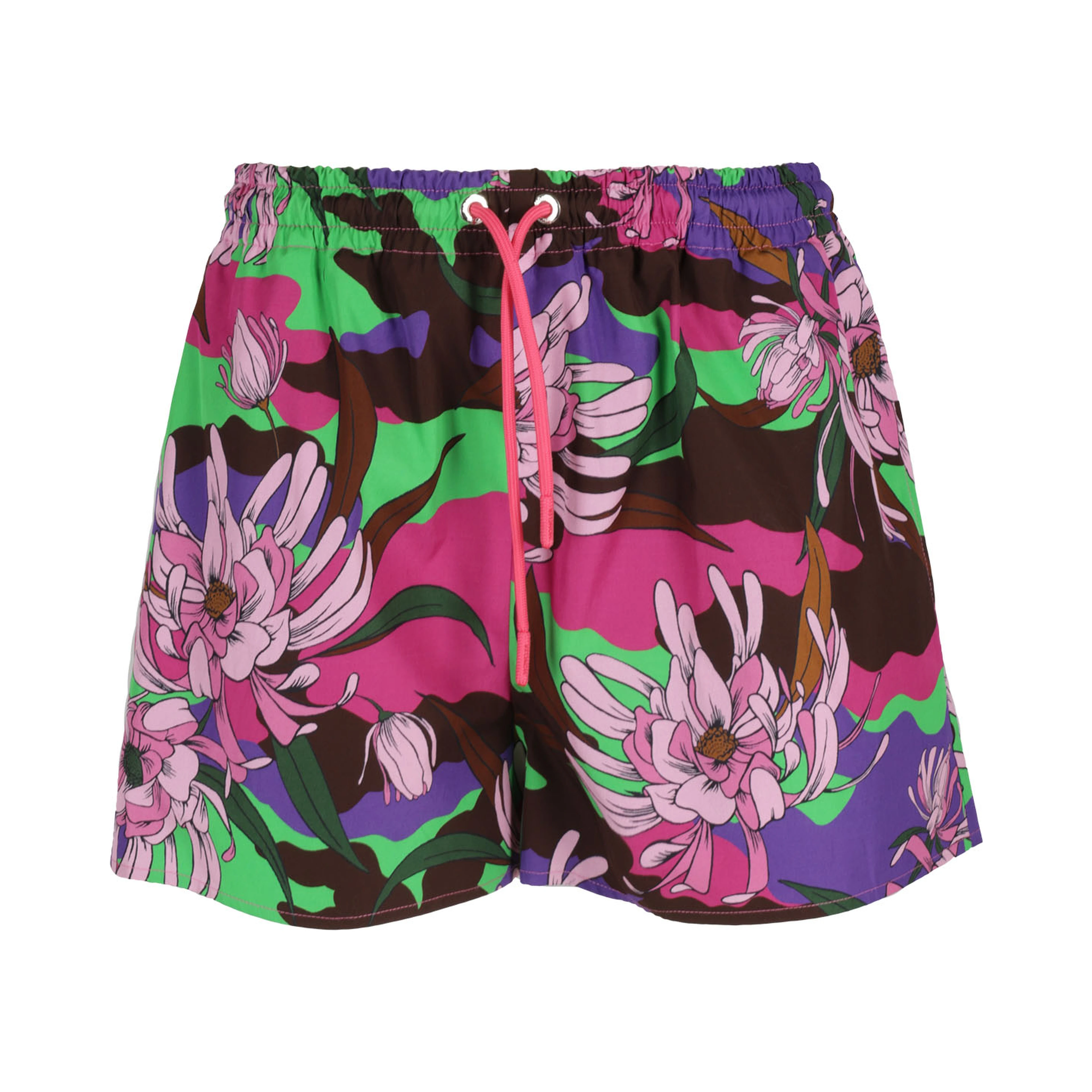 Floral-print drawstring shorts