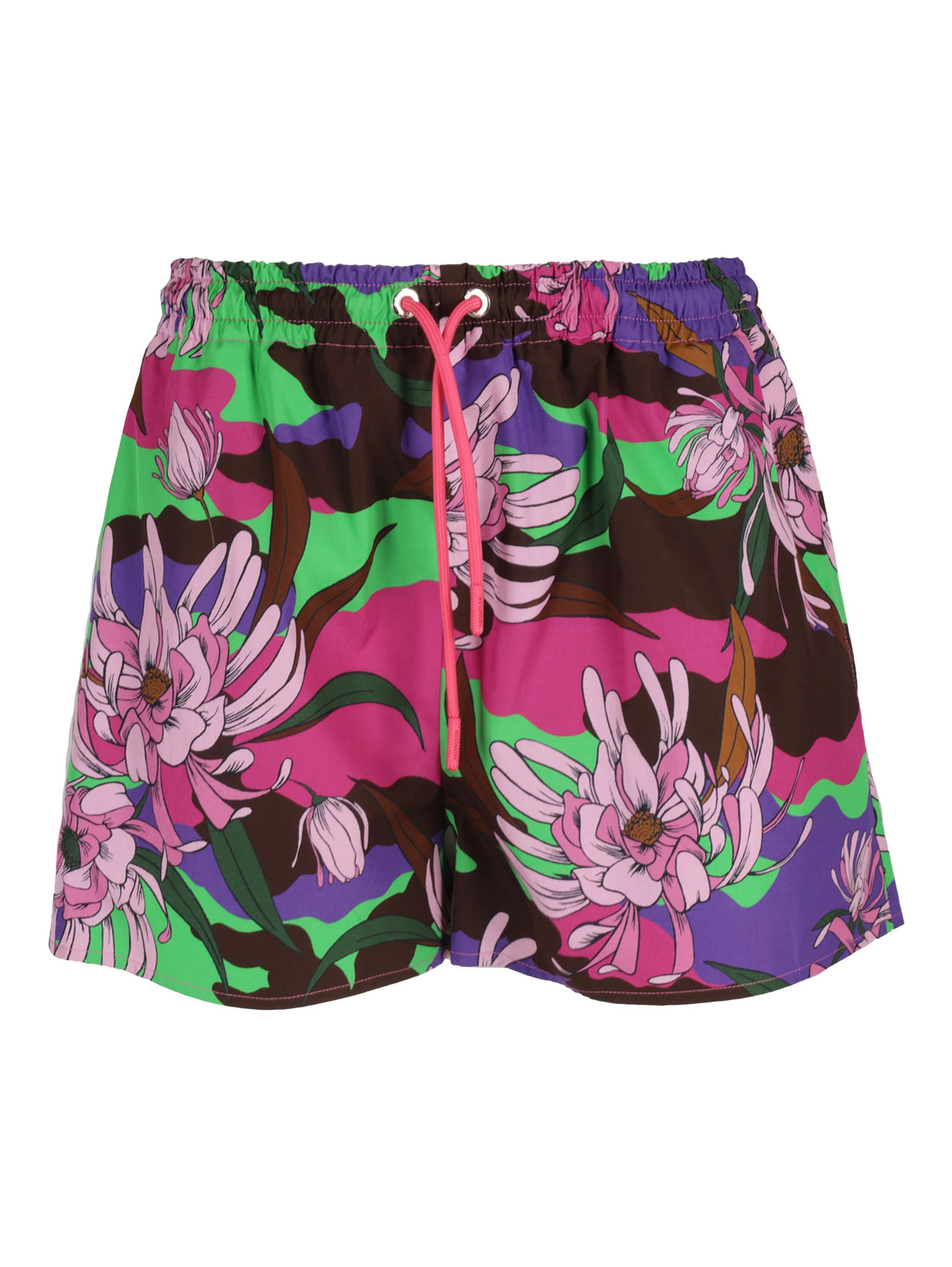 Floral-print drawstring shorts