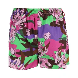 Floral-print drawstring shorts