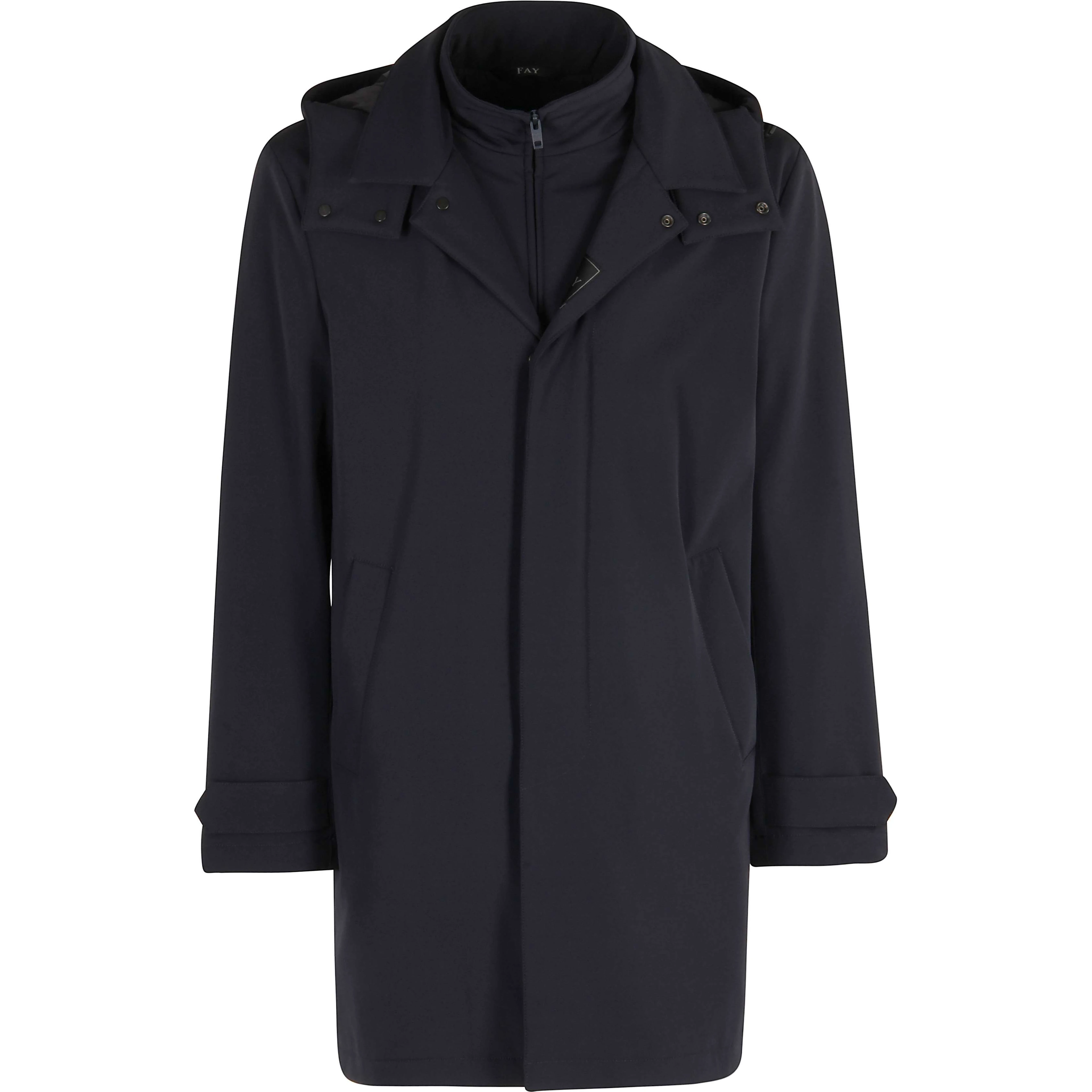 hooded snap-fastening parka