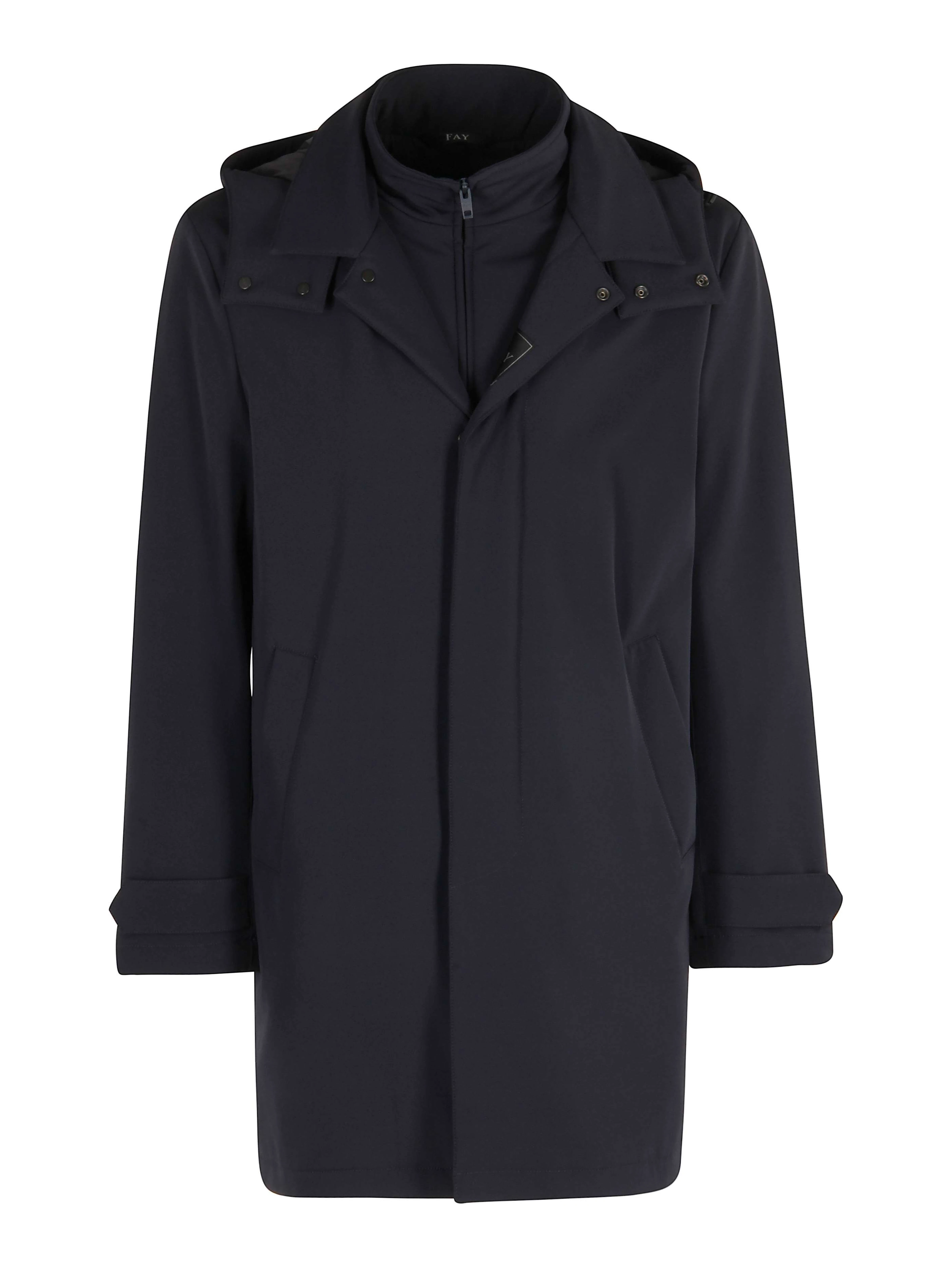 hooded snap-fastening parka