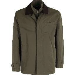 Corduroy-collar long-sleeve jacket