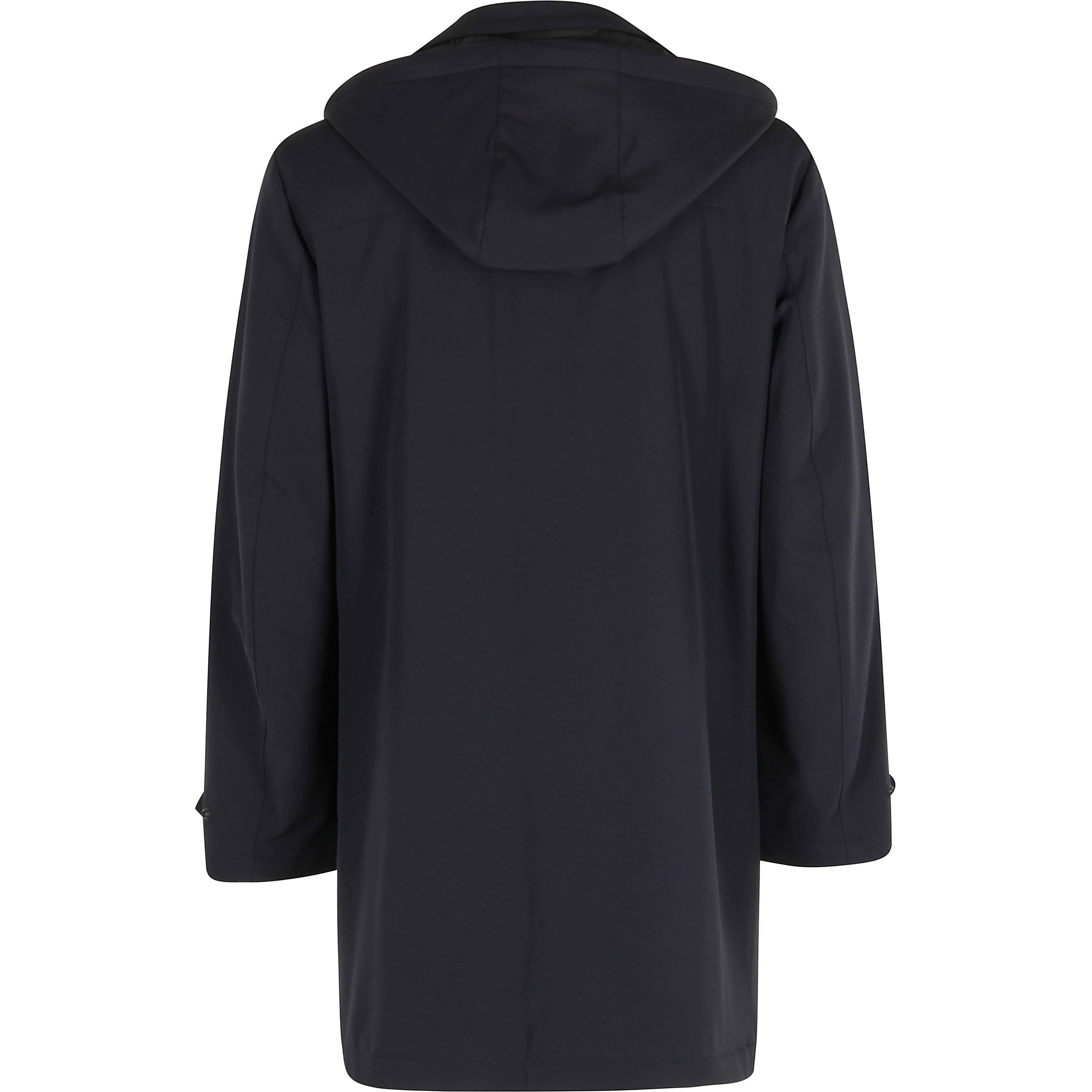 hooded snap-fastening parka