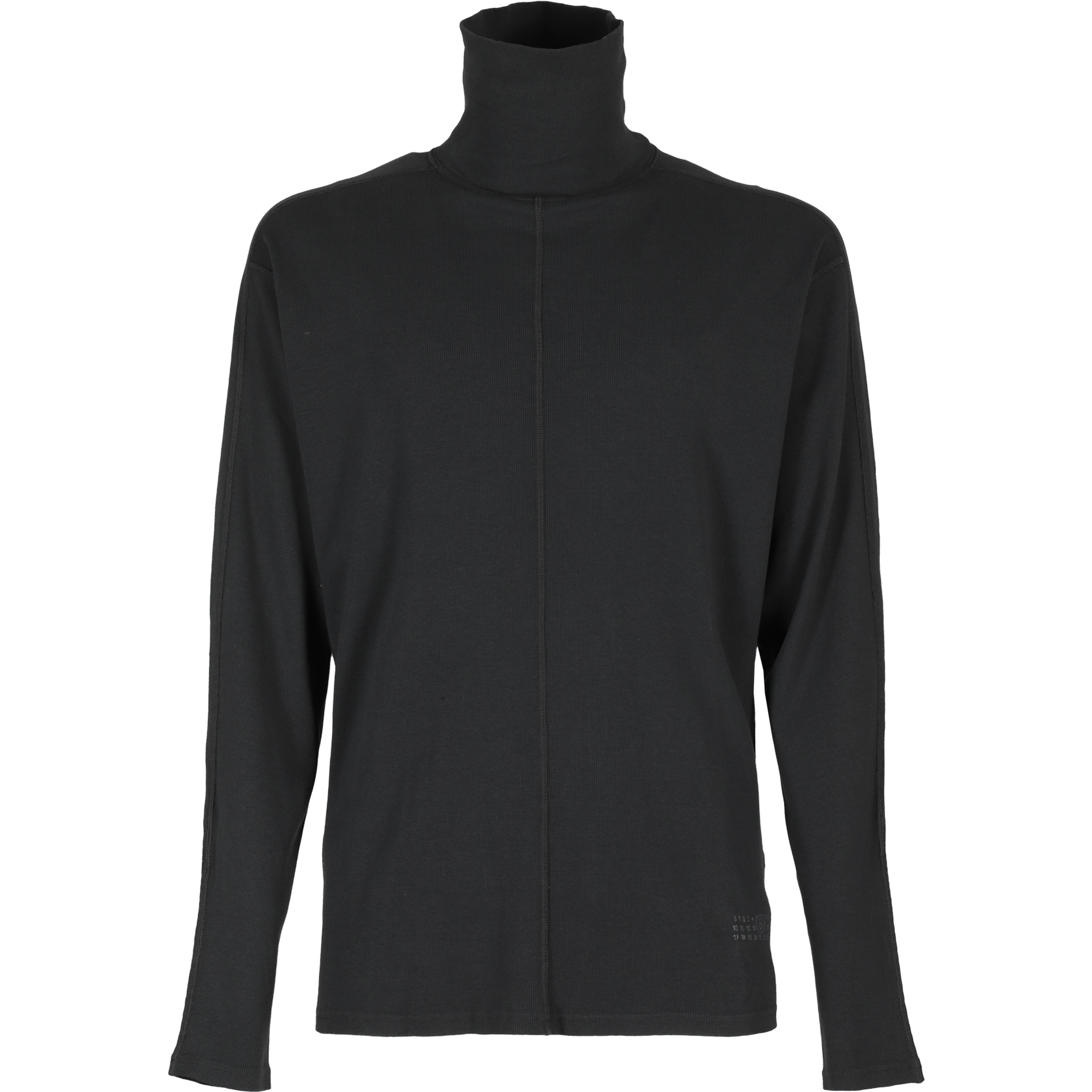 Black Raw Edge Turtleneck