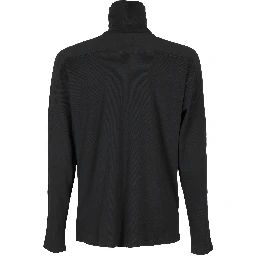 Black Raw Edge Turtleneck