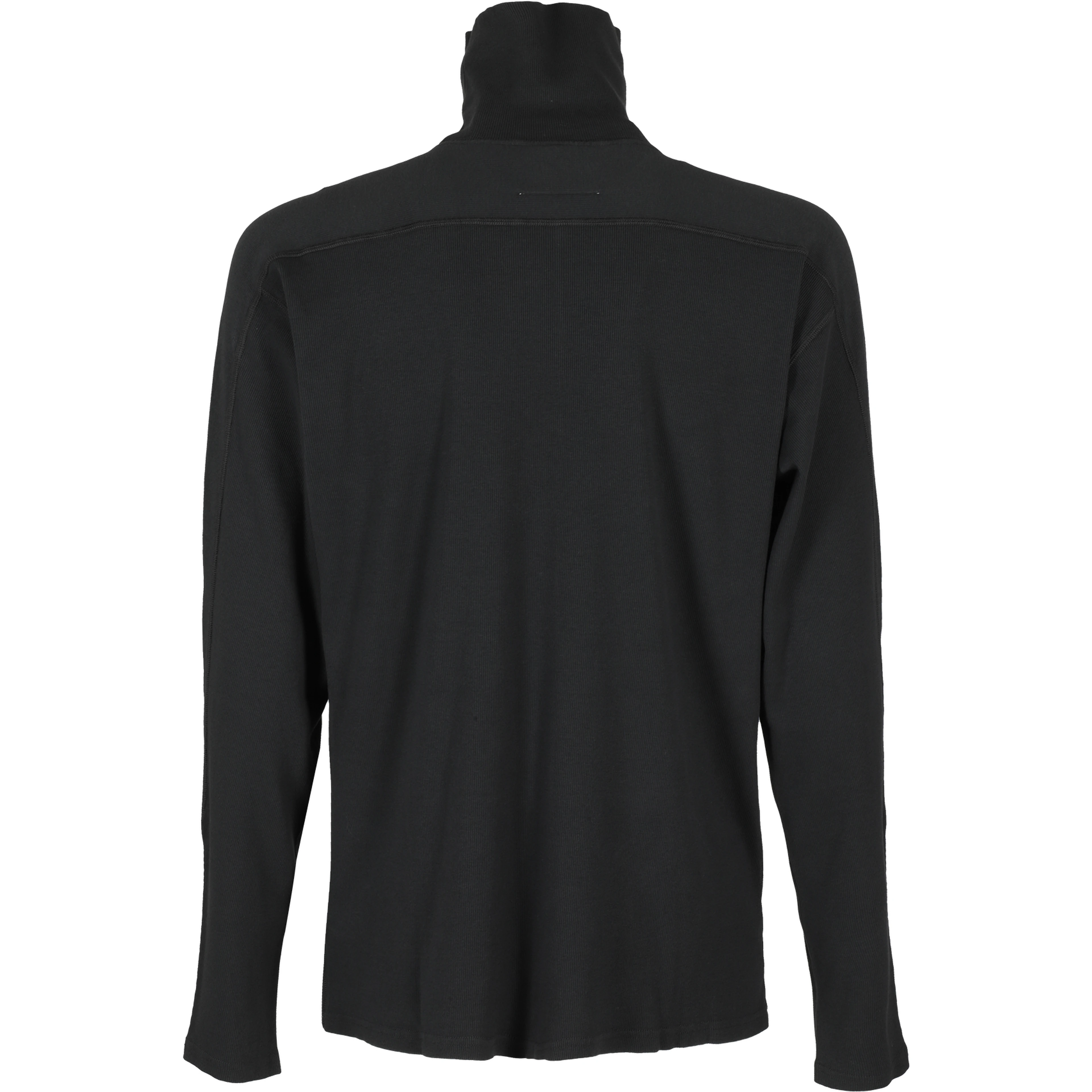 Black Raw Edge Turtleneck