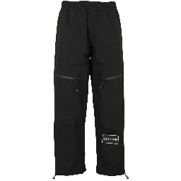 logo-patch straight-leg trousers