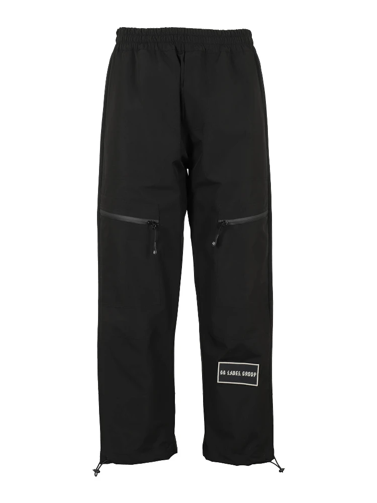 logo-patch straight-leg trousers