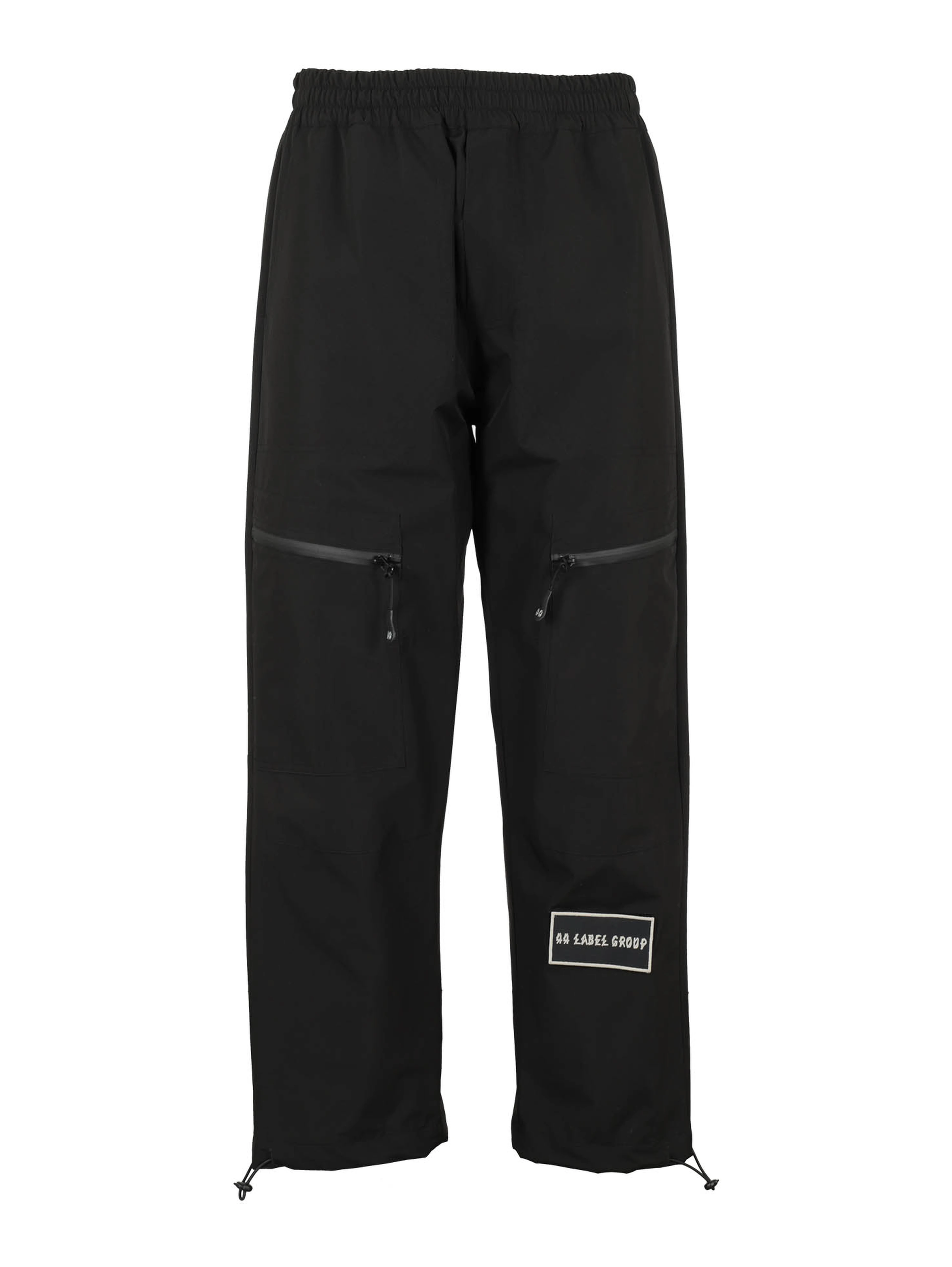 logo-patch straight-leg trousers