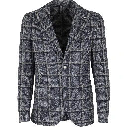 Blue Check Wool Jersey Contemporary Fit Sport Blazers