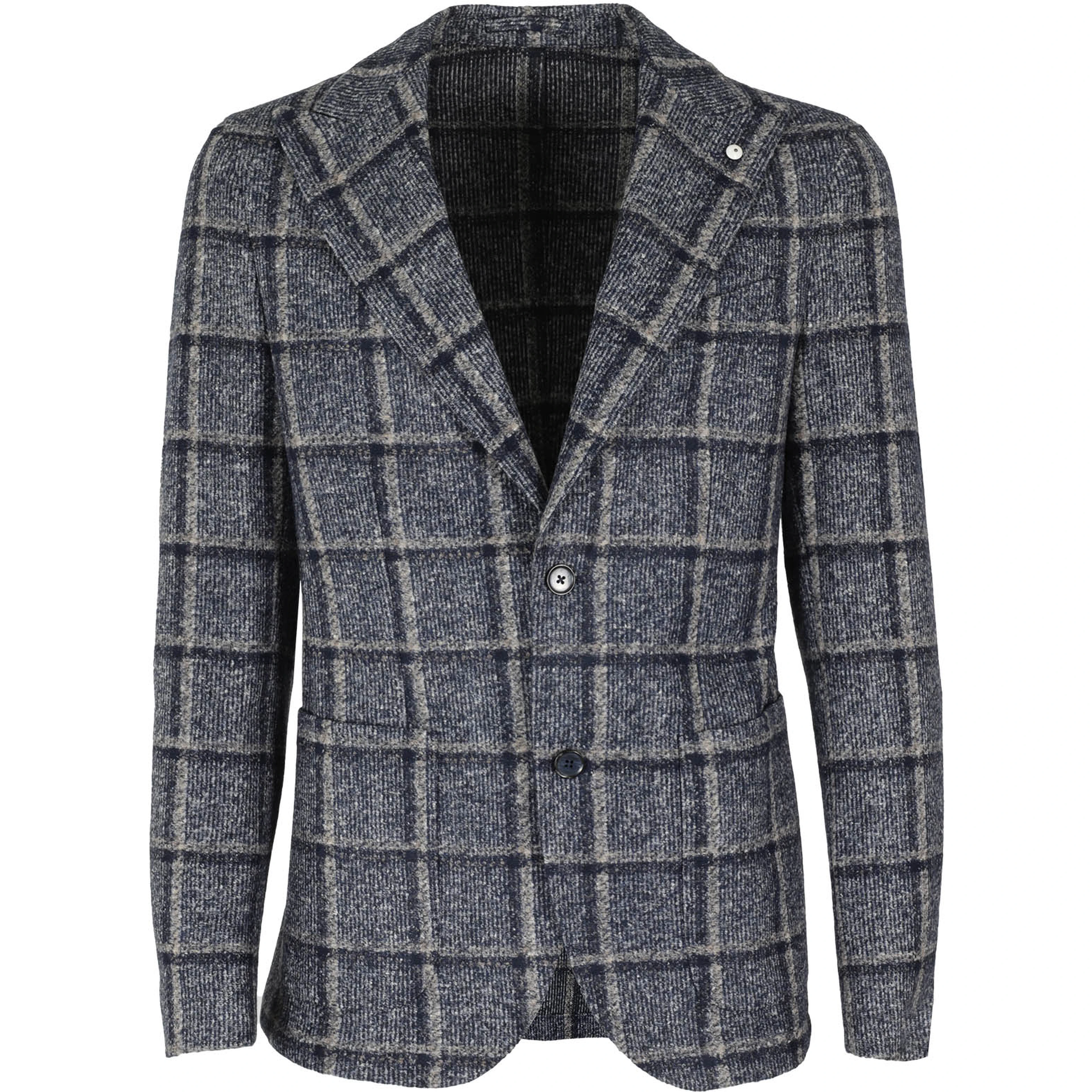 Blue Check Wool Jersey Contemporary Fit Sport Blazers