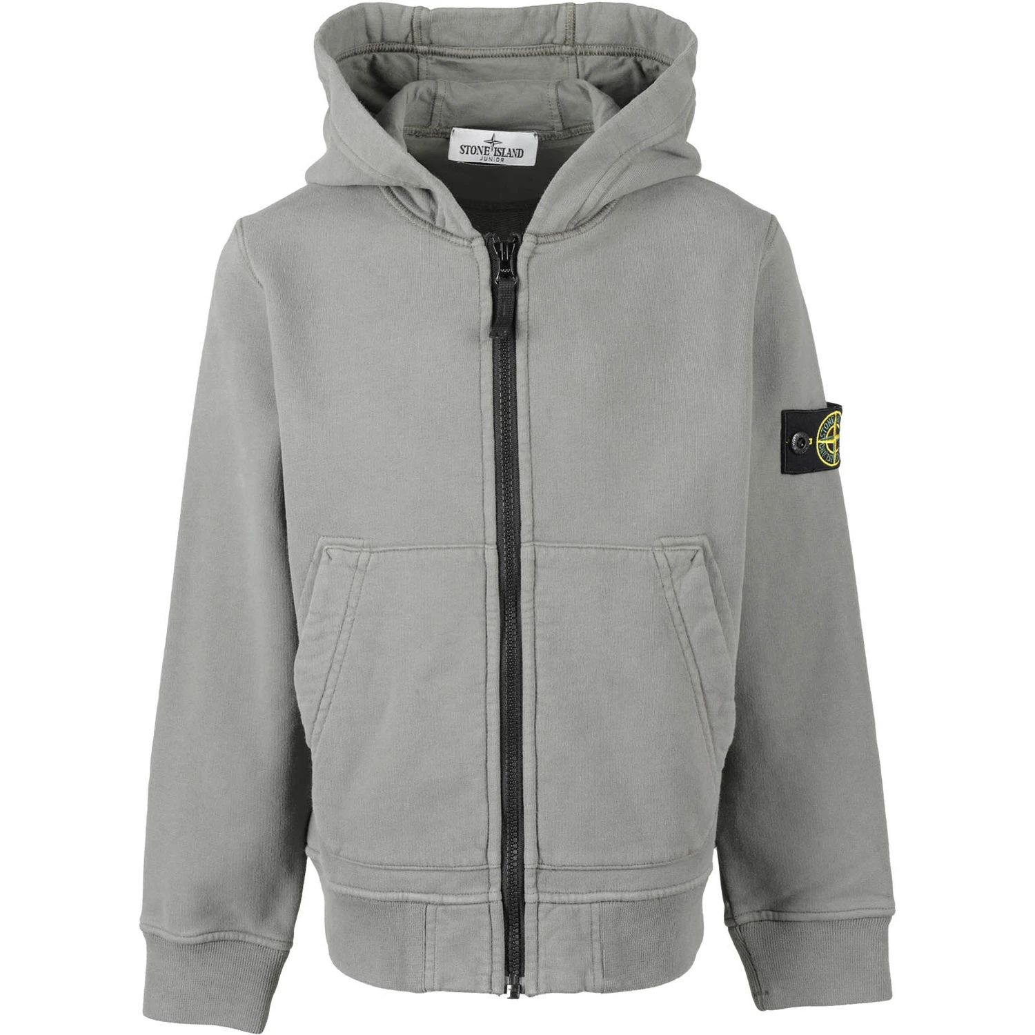 Compass-badge zip-up hoodie