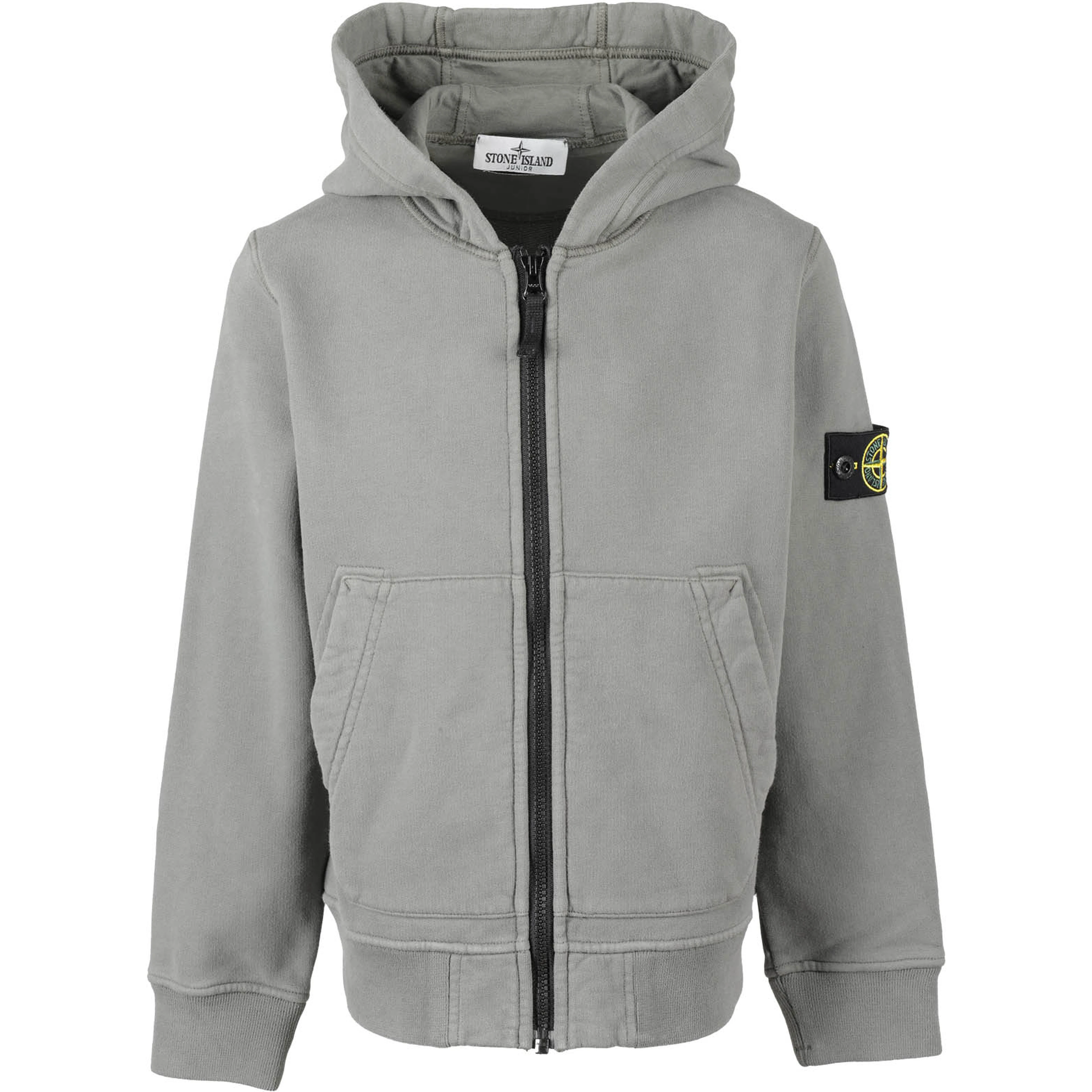 Compass-badge zip-up hoodie