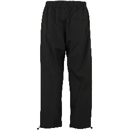 logo-patch straight-leg trousers